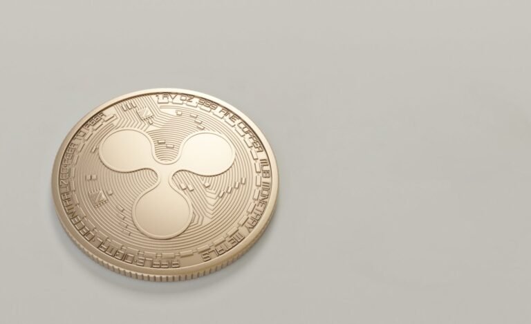 High-quality image of a Ripple (XRP) coin on a neutral backdrop, perfect for finance and cryptocurrency themes.